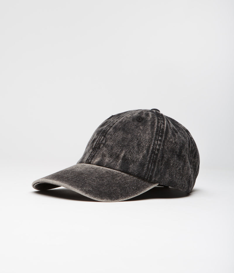 Polar Stroke Logo Denim Cap in Dark Acid Black