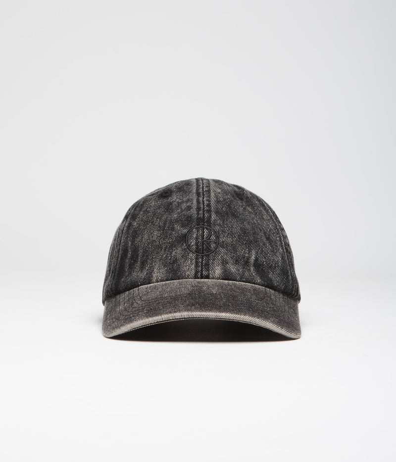 Polar Stroke Logo Denim Cap in Dark Acid Black