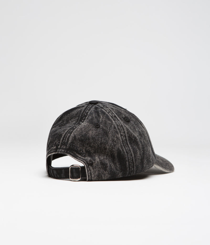 Polar Stroke Logo Denim Cap in Dark Acid Black