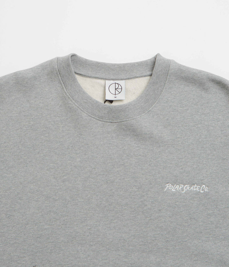 Polar Surf Logo Crewneck Sweatshirt in Heather Grey