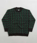 Polar Zig Zag Knit Sweatshirt in Black and Dark Teal