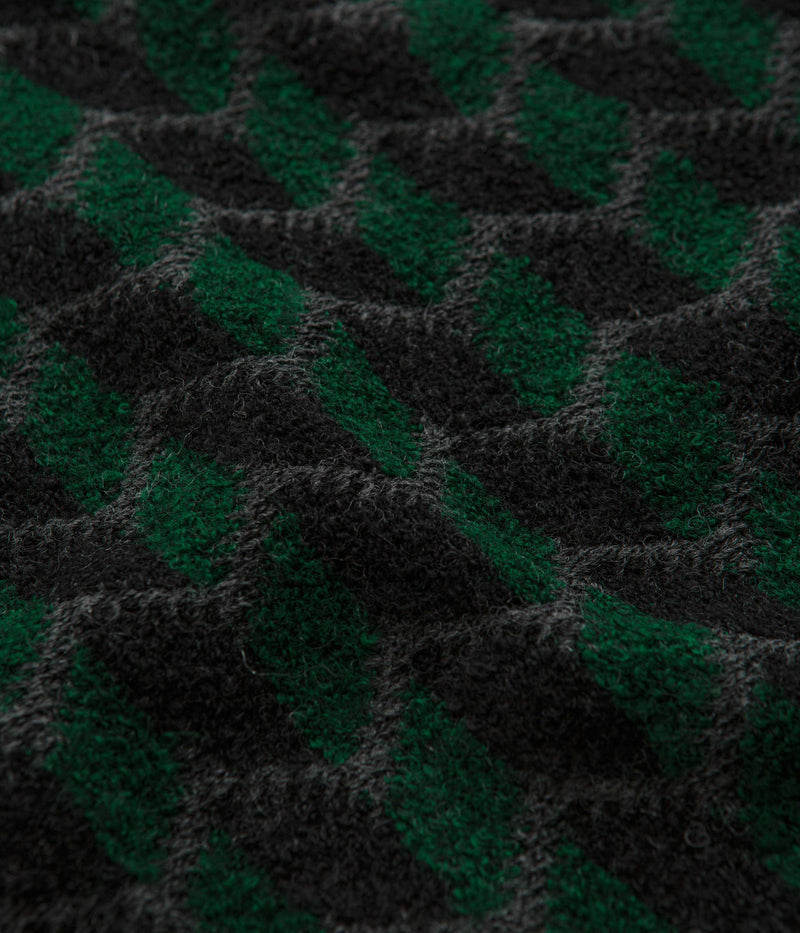 Polar Zig Zag Knit Sweatshirt in Black and Dark Teal