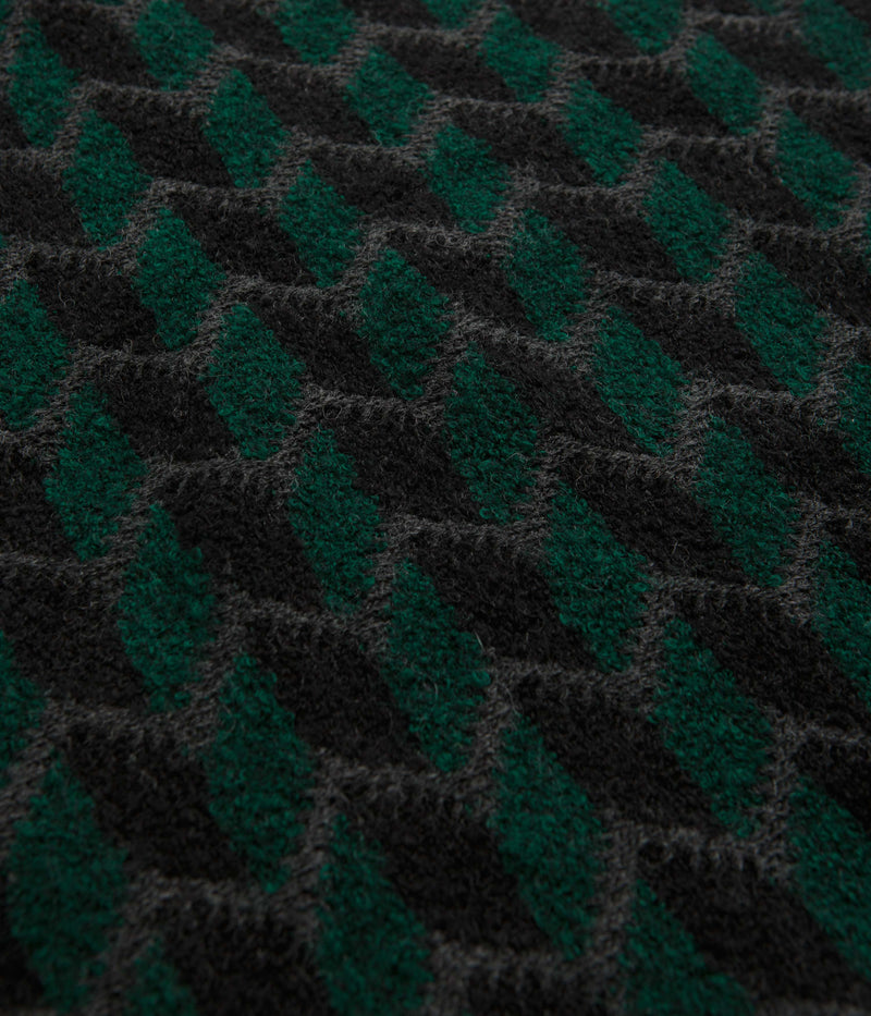 Polar Zig Zag Knit Vest in Black and Dark Teal