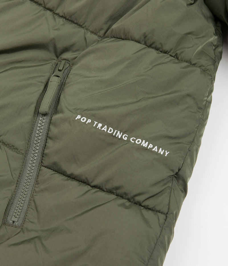 Pop Trading Company Alex Puffer Jacket in Olivine
