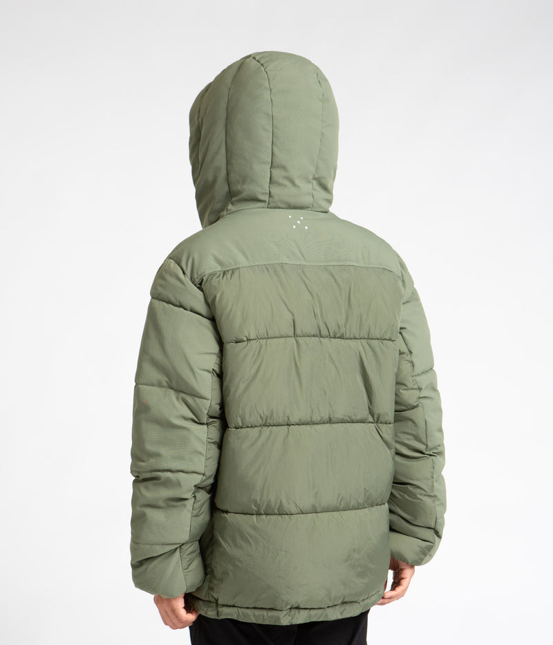 Pop Trading Company Alex Puffer Jacket in Olivine