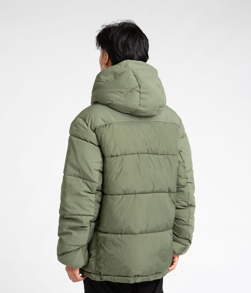 Pop Trading Company Alex Puffer Jacket in Olivine