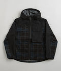 Pop Trading Company Big Pocket Hooded Jacket in Black and Navy Check