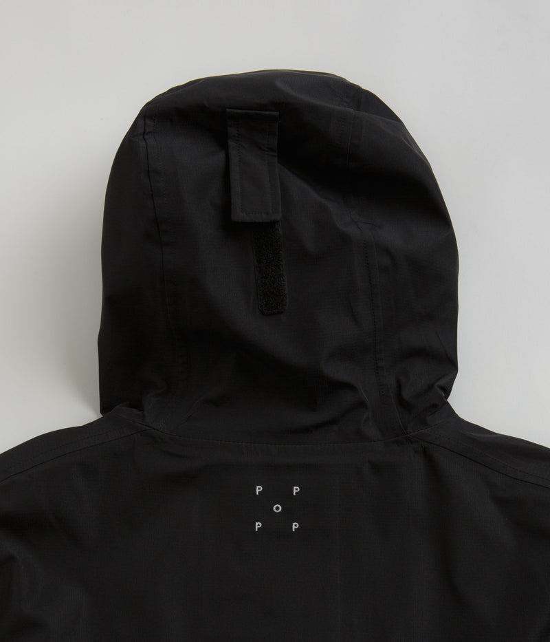 Pop Trading Company Big Pocket Hooded Jacket in Black and Navy Check