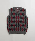 Pop Trading Company Burlington Knitted Spencer Vest in Charcoal and Multi