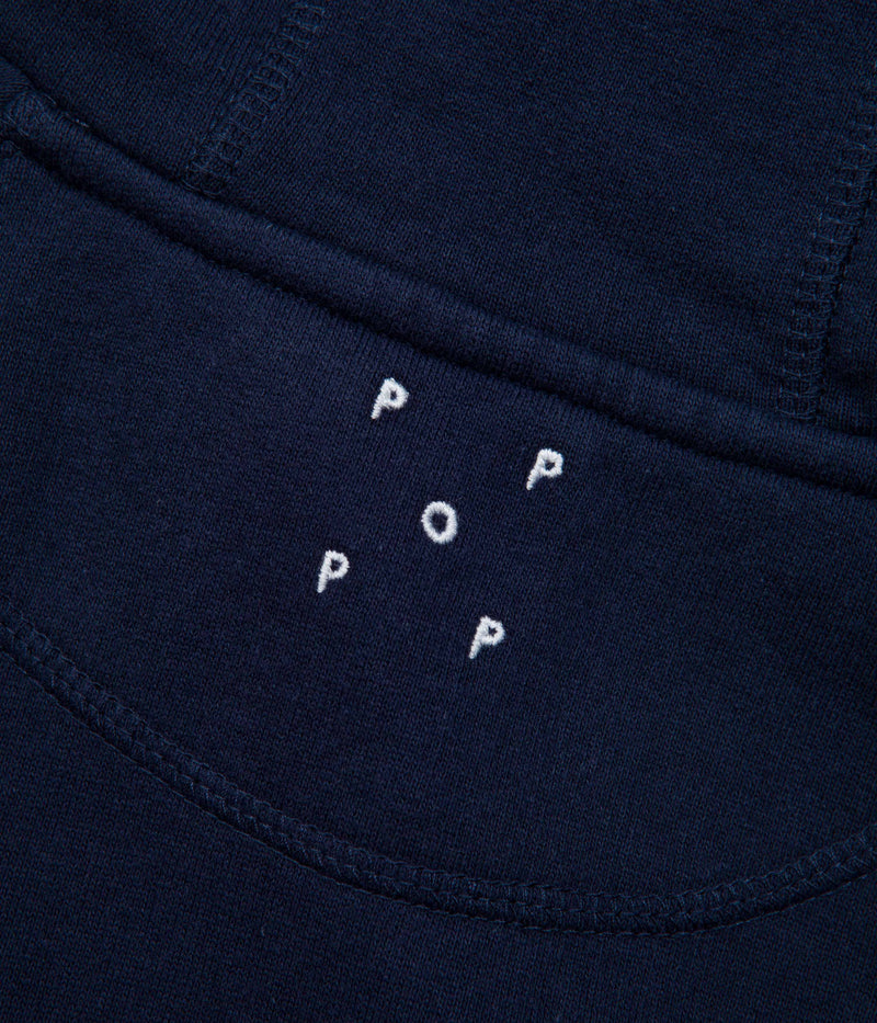 Pop Trading Company Captain Embroidery Hoodie in Navy