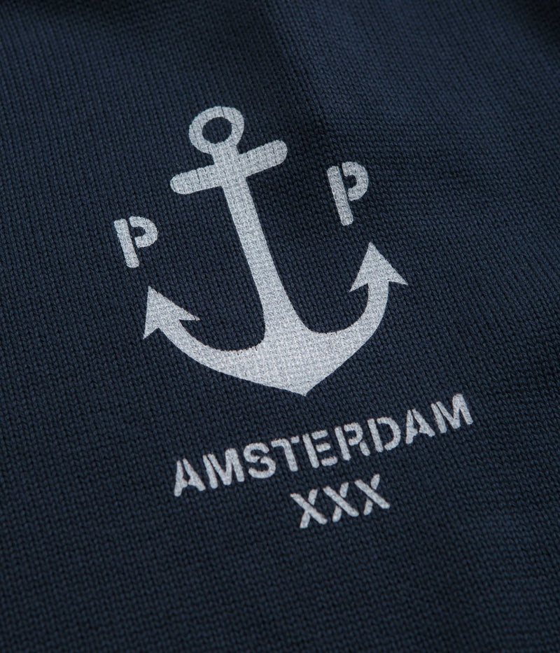 Pop Trading Company Captain Knitted Crewneck Sweatshirt in Navy