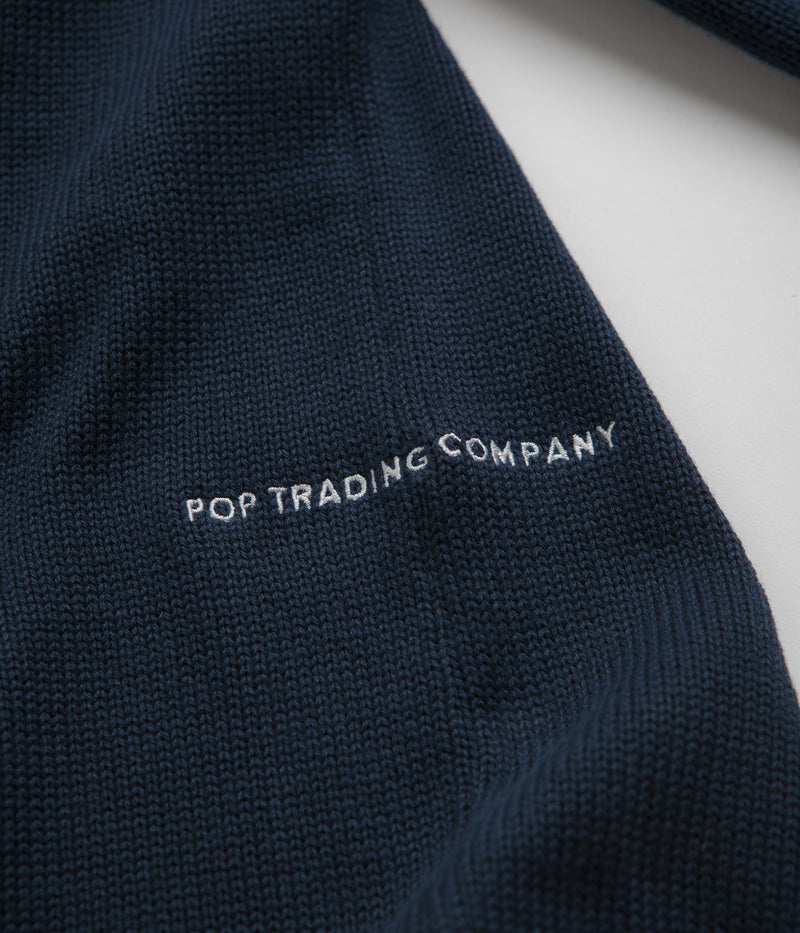 Pop Trading Company Captain Knitted Crewneck Sweatshirt in Navy