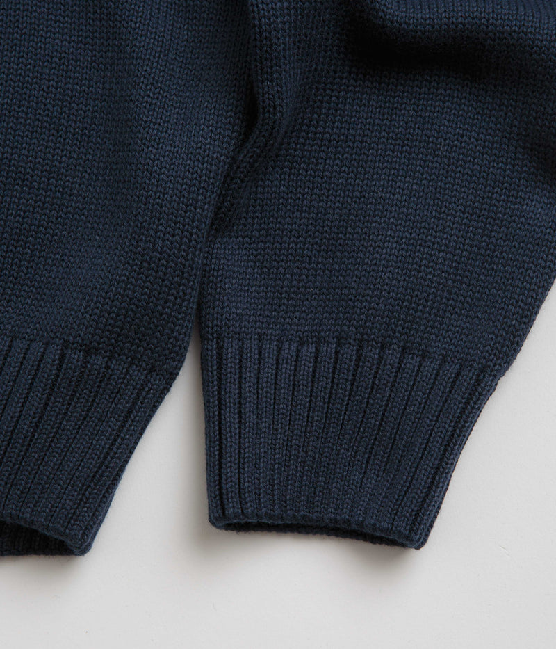Pop Trading Company Captain Knitted Crewneck Sweatshirt in Navy