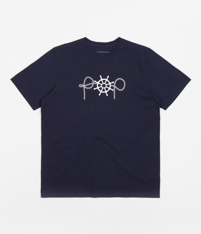 Pop Trading Company Captain T-Shirt in Navy