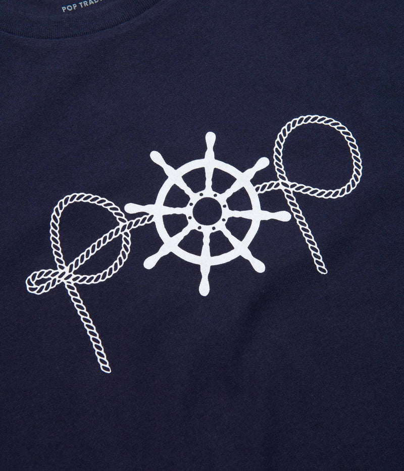 Pop Trading Company Captain T-Shirt in Navy