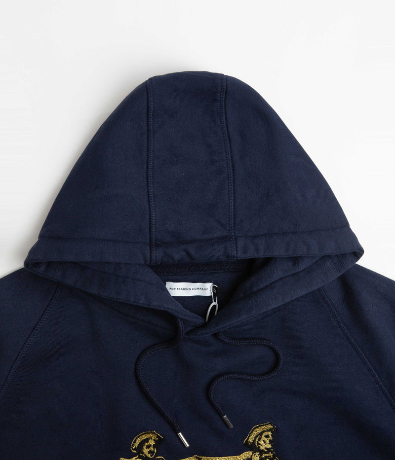 Pop Trading Company Carry O Embroidered Hoodie in Navy