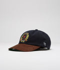 Pop Trading Company Crest Cap in Navy and Brown