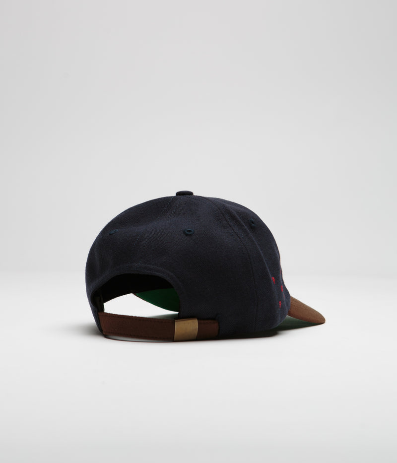 Pop Trading Company Crest Cap in Navy and Brown