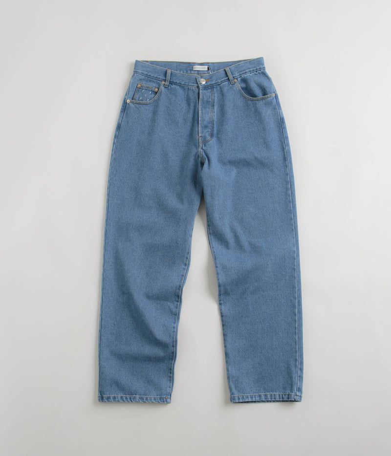 Pop Trading Company Crest Denim DRS Pants in Stonewash