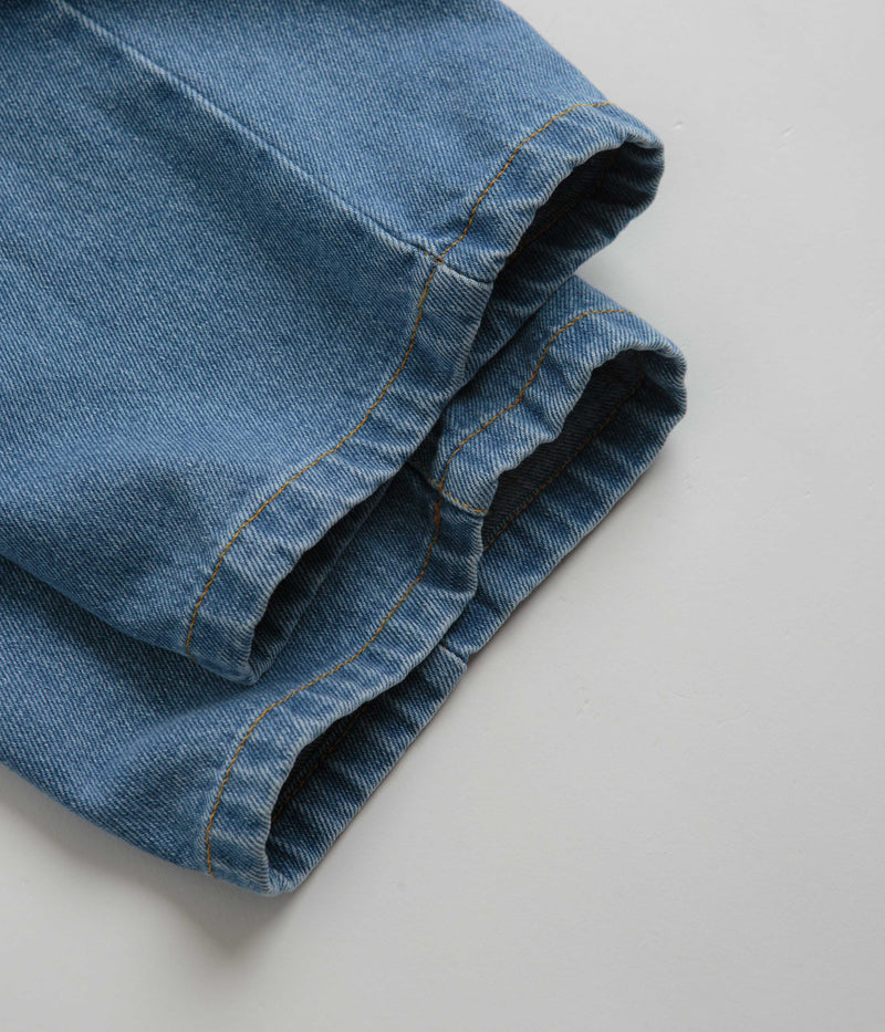 Pop Trading Company Crest Denim DRS Pants in Stonewash