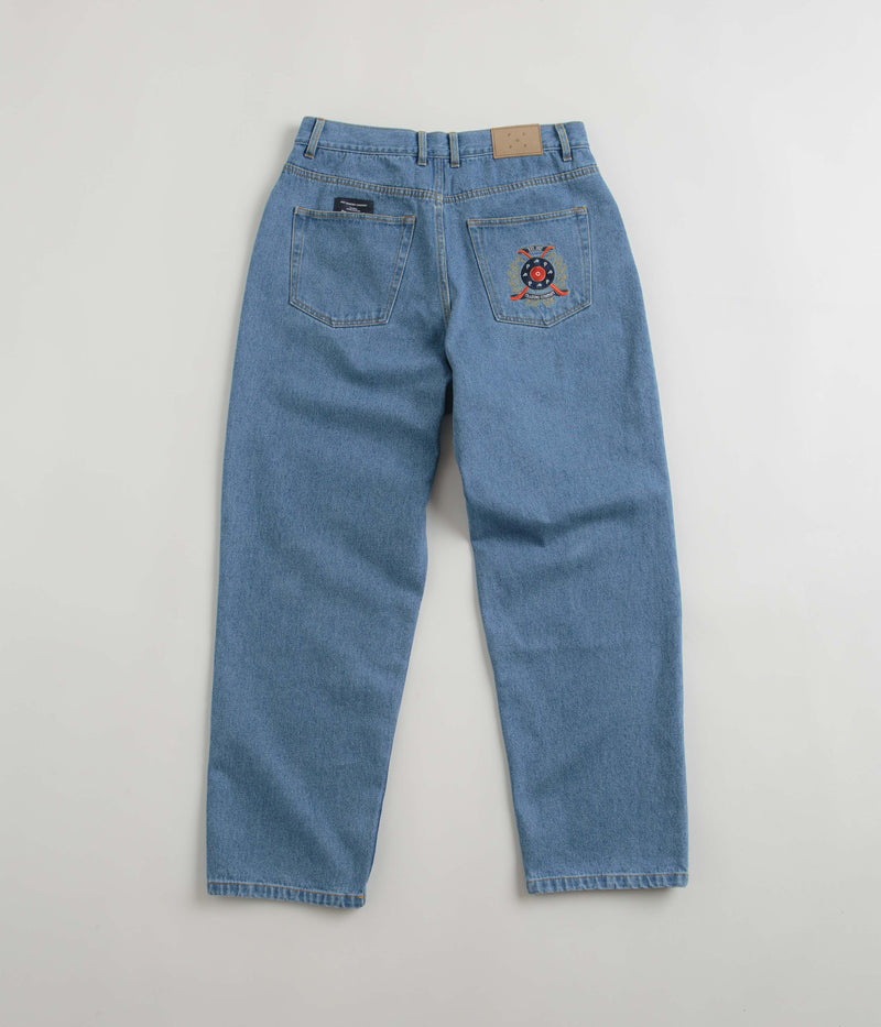 Pop Trading Company Crest Denim DRS Pants in Stonewash