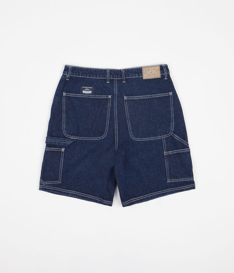 Pop Trading Company DRS Shorts in Rinsed Denim and White