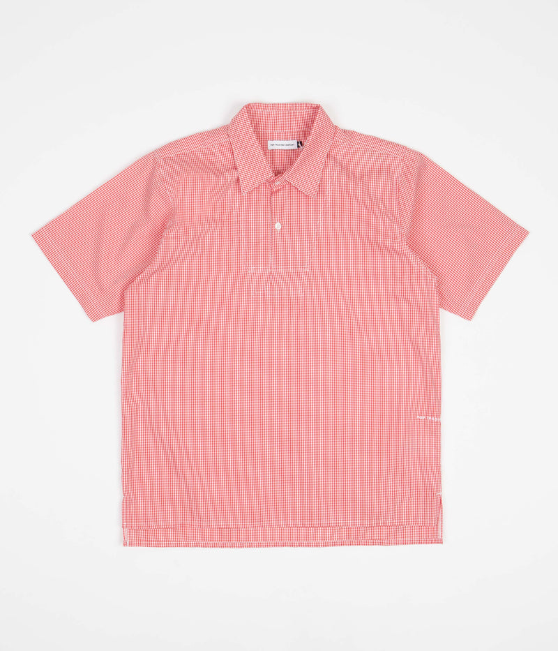 Pop Trading Company Italo Shirt in Orange Gingham