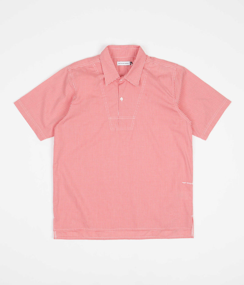 Pop Trading Company Italo Shirt in Orange Gingham