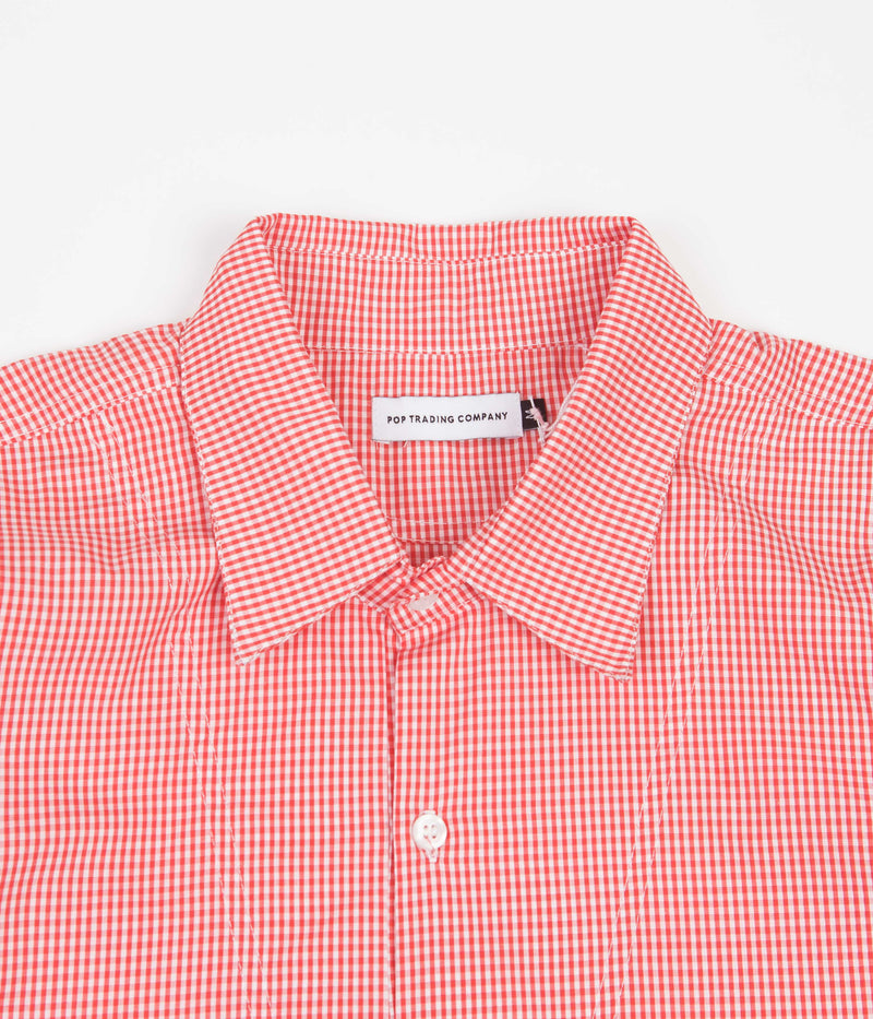 Pop Trading Company Italo Shirt in Orange Gingham
