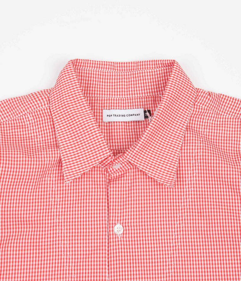 Pop Trading Company Italo Shirt in Orange Gingham