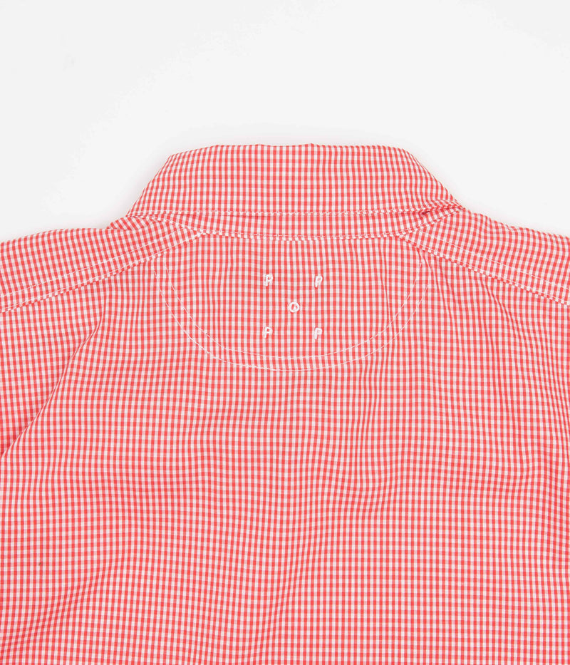 Pop Trading Company Italo Shirt in Orange Gingham