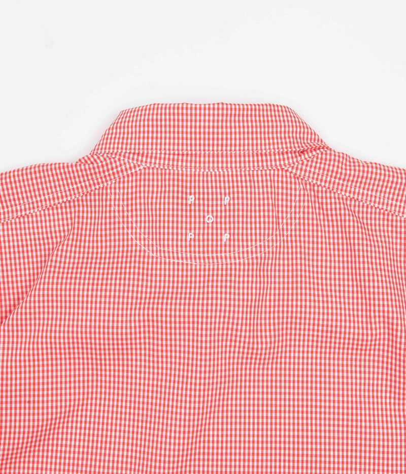 Pop Trading Company Italo Shirt in Orange Gingham