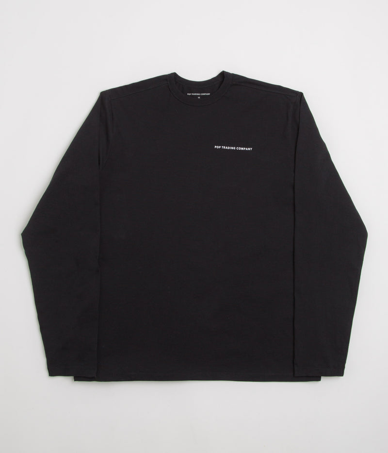 Pop Trading Company Logo Long Sleeve T-Shirt in Black and White