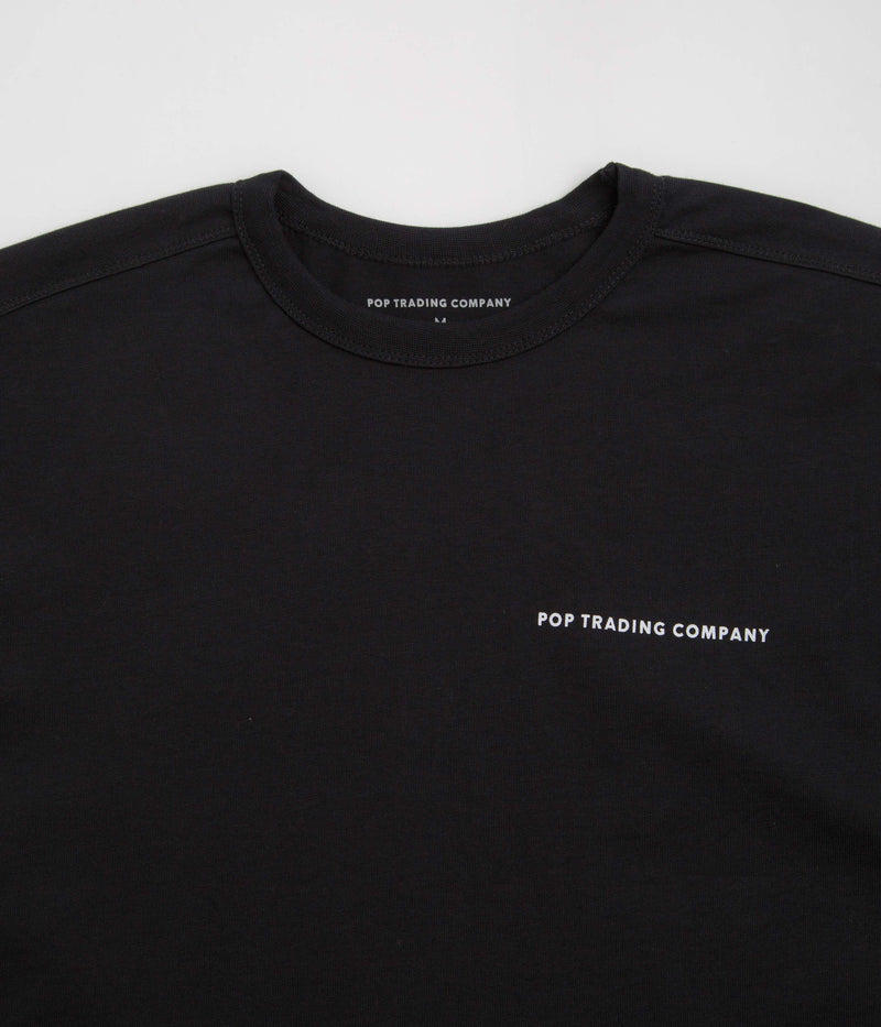 Pop Trading Company Logo Long Sleeve T-Shirt in Black and White