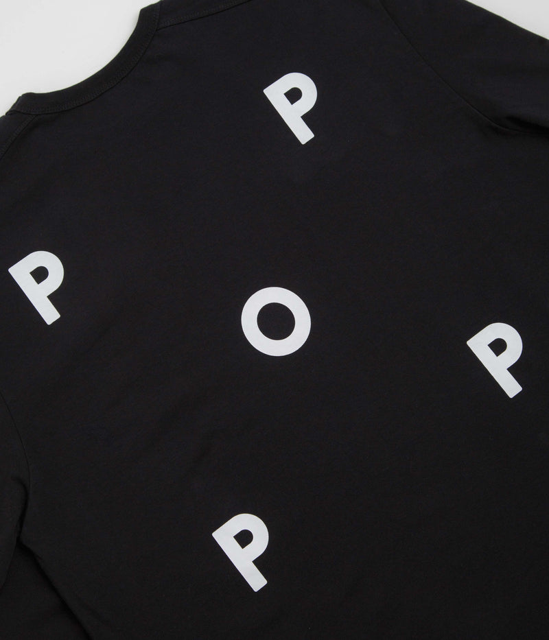 Pop Trading Company Logo Long Sleeve T-Shirt in Black and White