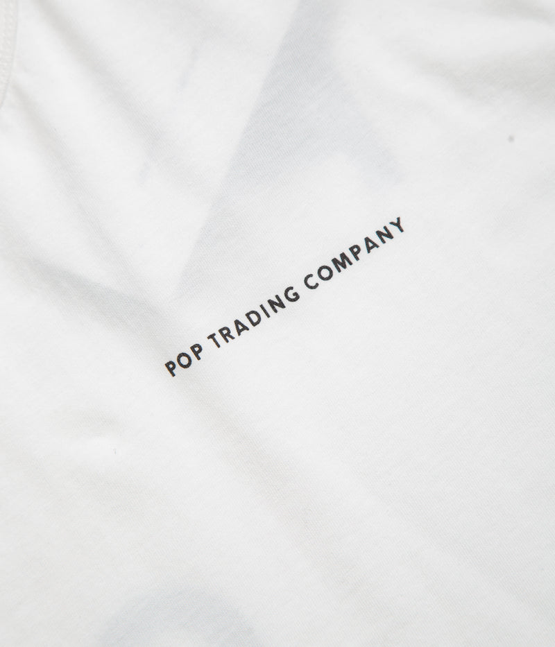 Pop Trading Company Logo Long Sleeve T-Shirt in White and Black