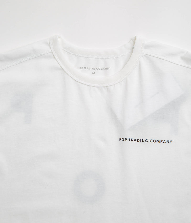 Pop Trading Company Logo Long Sleeve T-Shirt in White and Black