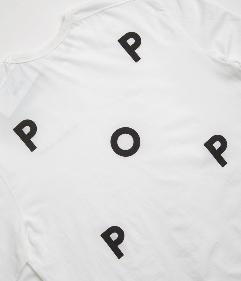 Pop Trading Company Logo Long Sleeve T-Shirt in White and Black