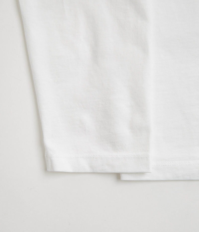 Pop Trading Company Logo Long Sleeve T-Shirt in White and Black