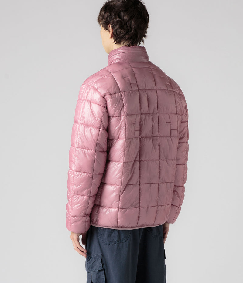 Pop Trading Company Quilted Reversible Puffer Jacket in Mesa Rose and Fired Brick