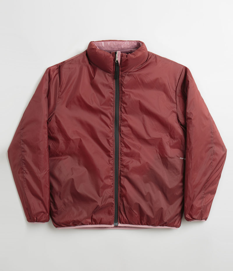Pop Trading Company Quilted Reversible Puffer Jacket in Mesa Rose and Fired Brick