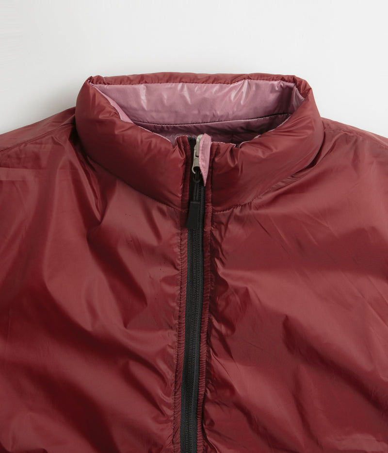 Pop Trading Company Quilted Reversible Puffer Jacket in Mesa Rose and Fired Brick