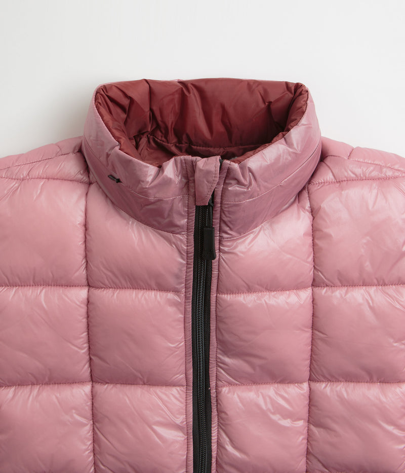 Pop Trading Company Quilted Reversible Puffer Jacket in Mesa Rose and Fired Brick