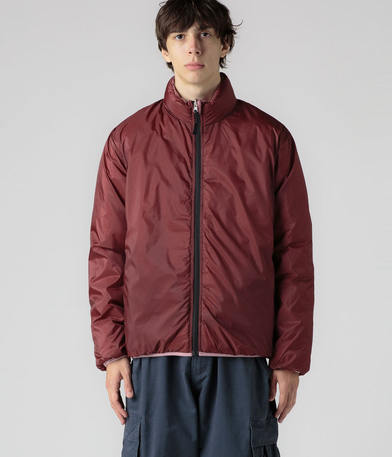 Pop Trading Company Quilted Reversible Puffer Jacket in Mesa Rose and Fired Brick
