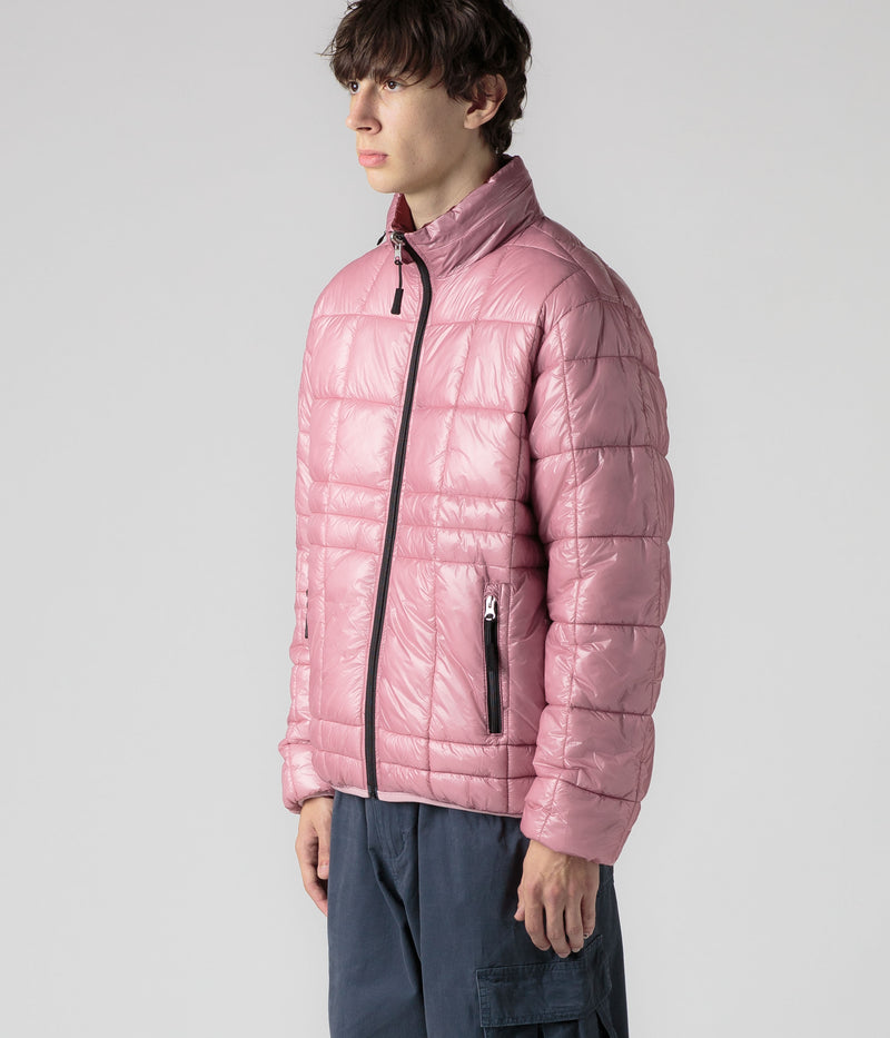 Pop Trading Company Quilted Reversible Puffer Jacket in Mesa Rose and Fired Brick