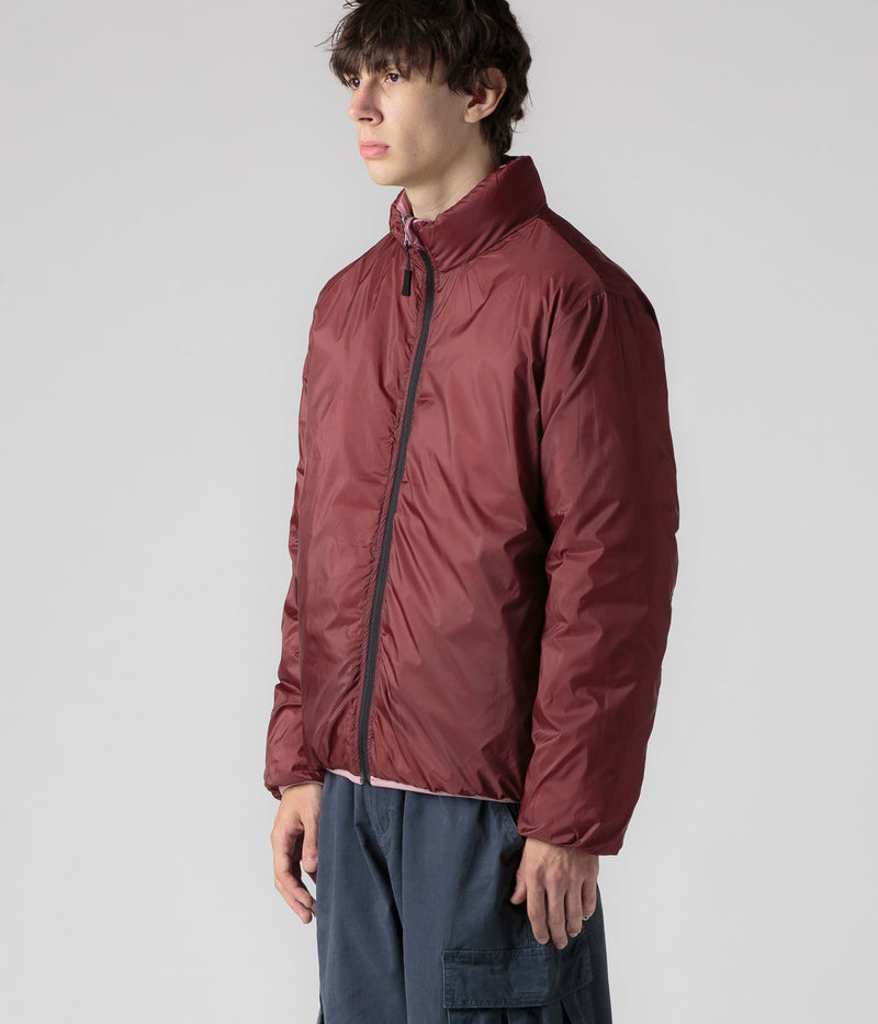 Pop Trading Company Quilted Reversible Puffer Jacket in Mesa Rose and Fired Brick