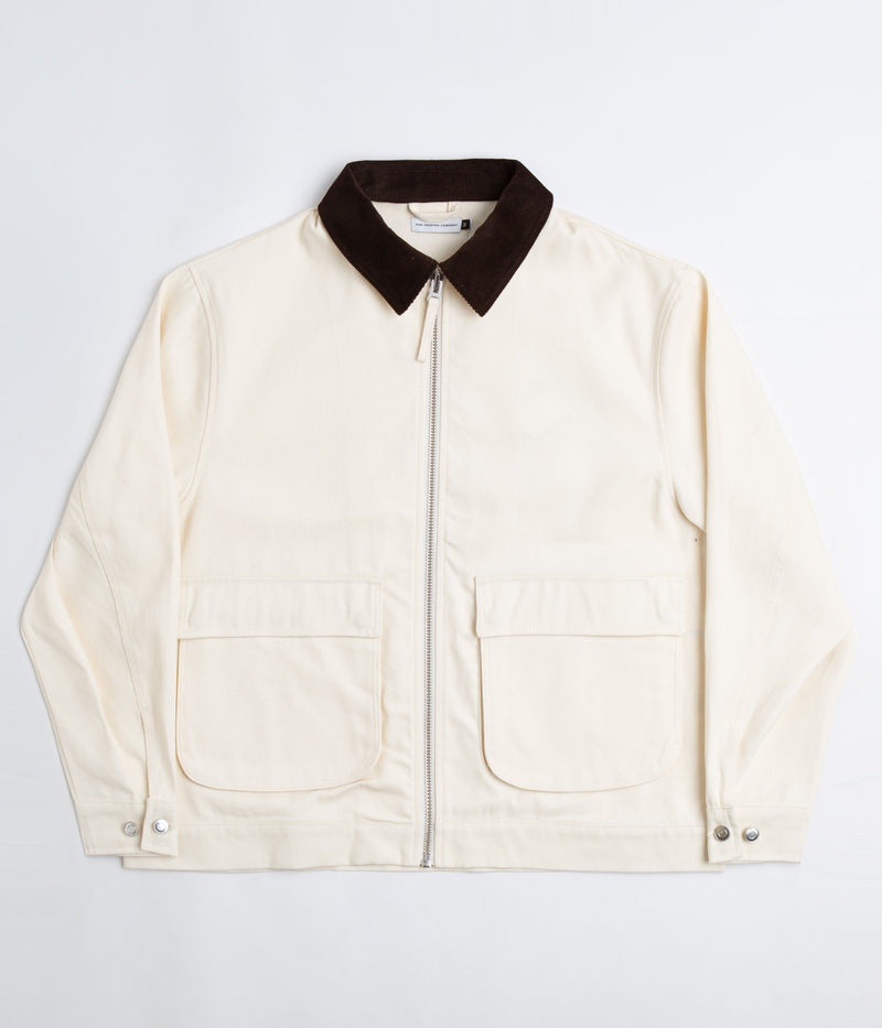 Pop Trading Company ROP Full Zip Jacket in Off White