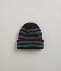 Pop Trading Company Striped Beanie in Delicioso and Peacock Green