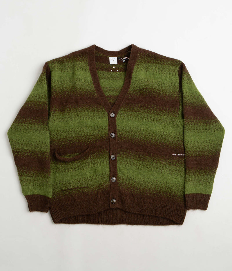 Pop Trading Company Striped Cardigan in Delicioso and Foliage