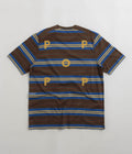 Pop Trading Company Striped Logo T-Shirt in Delicioso and Multi